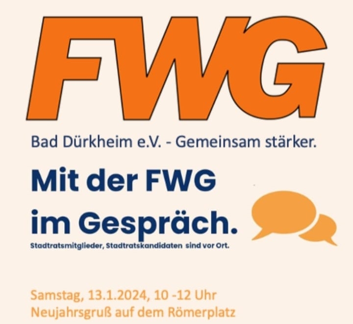 FWG Neujahrstreff, Sa. 13.01.2024, 10-12 Uhr, DÜW Römerplatz